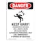 Signmission OSHA Danger Sign, Portrait Keep Away!, 10in X 7in Aluminum, 7" W, 10" L, Portrait OS-DS-A-710-V-1924 - alternate 1